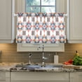 thumbnail image 2 of Yayeee Kitchen Curtains Tier Pair Light Filtering 27"x36" Rod Pocket Short Cafe Window Panel, Blue Abstract Pattern, 2 of 7