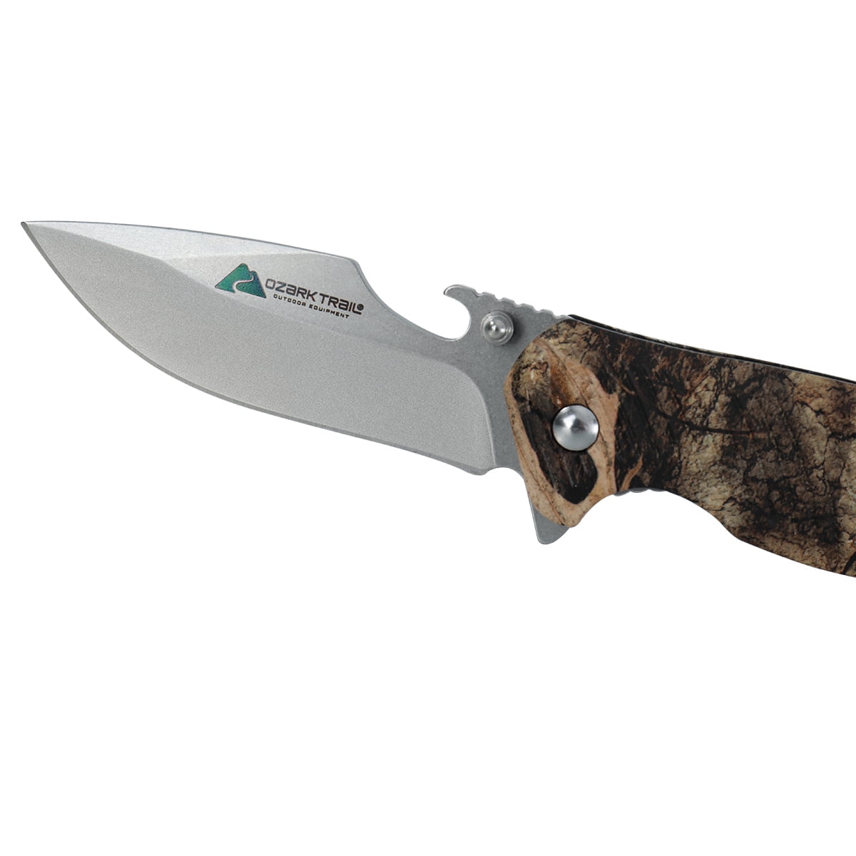 Ozark Trail 4.5 inch Folders for Camping Brown Liner Lock Stainless Steel Pocket Knife for Outdoors