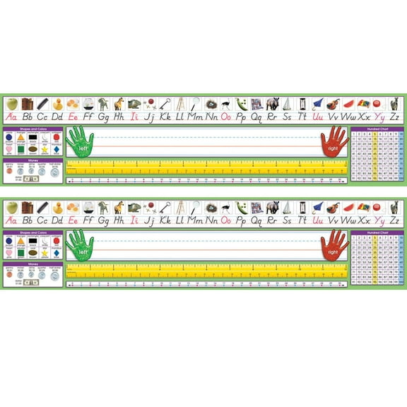North Star Teacher Resources Adhesive Primary Modern Manuscript Desk Plates, 17.5" x 4", 36 Per Pack, 2 Packs