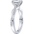 thumbnail image 4 of 14K Solid White Gold Ring 4-Prong Petite Twisted Vine 1.0 CT Princess Cut Genuine Moissanite Engagement Ring Anniversary Ring, 4 of 4