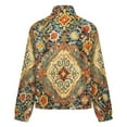 thumbnail image 6 of Jackets for Women Winter Coat Jackets Flannel Stand Collar Jacket(Heritage Bohemian Floral Traditional Moroccan Style,Size:S-4XL), 6 of 7
