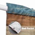 thumbnail image 4 of Farmhouse Navy Blue Brown Swag Valances for Windows, Kitchen Curtains 36 Inch Length 2 Panels Set, Vintage Wooden Striped Short Curtains for Small Windows Rod Pocket Cafe Curtains Drapes 28"x36", 4 of 8