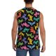 thumbnail image 4 of Fotbe Colorful Geometric Dog Men's Camiseta sin Mangas Estampada para Hombres, Playera Casual para Gimnasio, Entrenamiento, Playa-XX-Large, 4 of 7