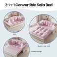 thumbnail image 2 of Aukfa 74.8" Queen Pull Out Sofa Bed, Convertible Loveseat Sleeper Sofa Couch with 2 Pillows, Tufted, Pink, 2 of 8
