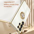 thumbnail image 2 of Dteck for Samsung Galaxy S24 Ultra Case with Screen Protector, Built-in 360° Rotation Ring Holder Magnetic Stand, Luxury Shiny Plating Edge Shockproof Electroplated Protective Cover,White, 2 of 6