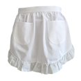 thumbnail image 5 of yotijay Half Apron Elegant Kitchen Cooking Apron with 2 Pockets Washable Waitress Waiter white, 5 of 9