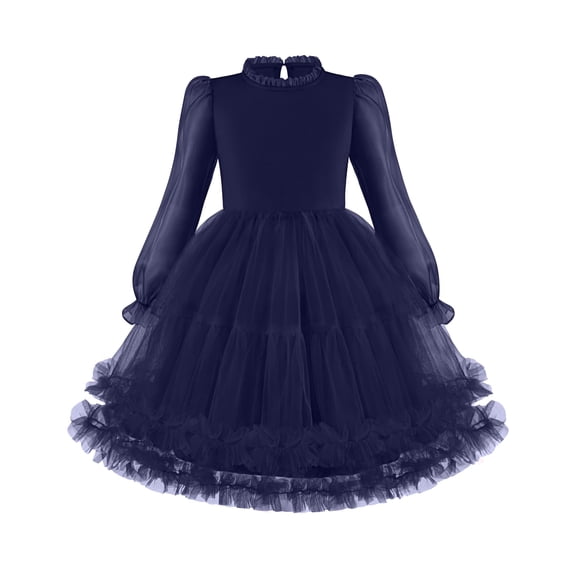 Arshiner Toddler Tutu Dress Girls Puff Long Sleeve Fall Winter Formal Party Tulle Dresses