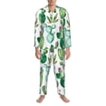 thumbnail image 3 of Honeii Cactus Plants1 Pattern Mens Pajamas Set,2pcs Men's Lounge Long Sleeve Sleep Shirt and Pajama Bottoms Sleepwear Set,Mens Pjs Sets-X-Large, 3 of 7