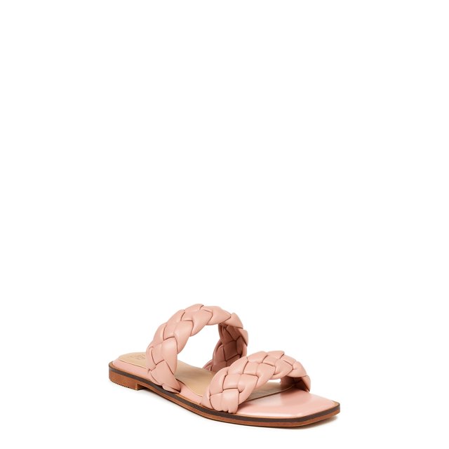 Sandales Tressées à Deux Bandes pour Femmes
