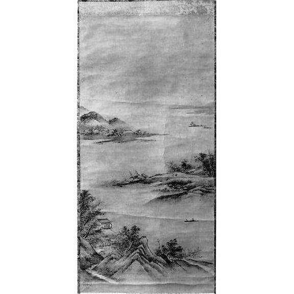 Landscape Poster Print by Attributed to Kano Motonobu (Japan  ca. 1476  ??1559) (18 x 24)