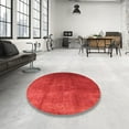 thumbnail image 4 of Ahgly Company Machine Washable Indoor Round Industrial Modern Red Area Rugs, 6' Round, 4 of 7