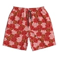 thumbnail image 3 of Uemuo Rose Flowers Pattern Men's Swim Trunks Hawaiian Beach Bathing Suit Swimsuits Beach Quick-Dry Shorts with Pockets-Medium, 3 of 9