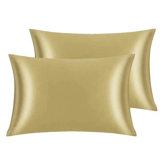 Paquete de 2 fundas de almohada de satén de seda sintética con cierre de sobre JFHHH pequeña