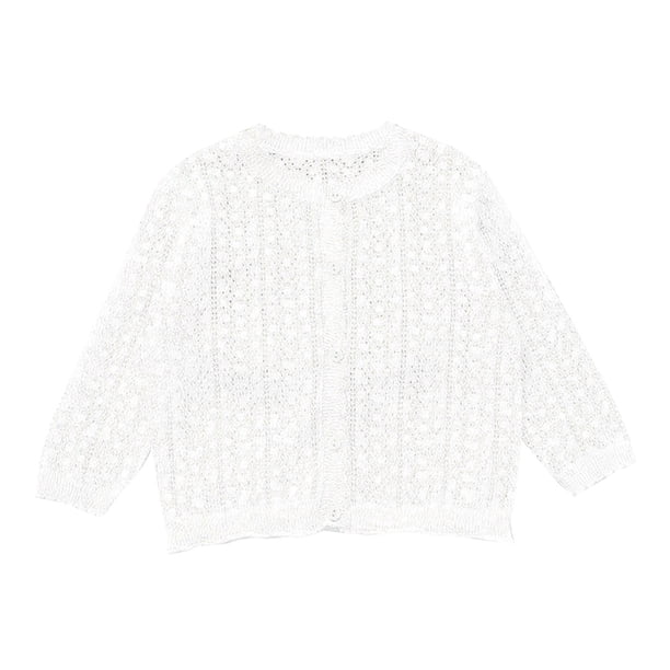Gibobby Chamarra de manga larga para bebéChaqueta para niñas pequeñas, abrigos con cuello para niños pequeños, verano y otoño(Blanco, 4-5 Años)