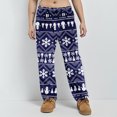 thumbnail image 2 of Adult Fashion Christmas Print Casual Pants with Drawstring Elastic Waist, Comfortable Sleepwear and Loungewear Trousers for Home Use,Royal Blue,2XL, 2 of 6