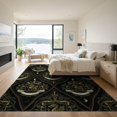 thumbnail image 3 of ODIKA 9'x12' Washable Area Rug Low Pile, Flatwoven, Halloween Witchy Herbal Manuscript Symmetrical Ornaments Moody for Great Room, Indoor Concept, Large Living, 3 of 7