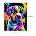 thumbnail image 2 of Kit de pintura por números sobre lienzo, arte al óleo artesanal, imagen de perros multicolores, 40x50cm, 2 of 9