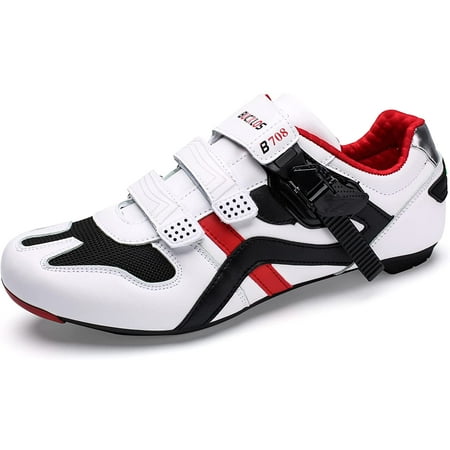 

BUCKLOS Mens Bike Shoes Cycling Shoes Compatible with Peloton Cycling Shoes Spd Precise Buckle Strap fit Spinning Shoes for SPD Look Delta Lock Pedal
