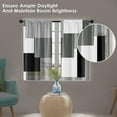 thumbnail image 2 of Black Kitchen Curtains 36 Inch Length Dark Grey White Window Short Tier Curtains Over Sink Set of 2, Modern Abstract Geometric Art Small Kitchen Decor 26x36 Inch, 2 of 6