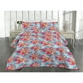 thumbnail image 2 of Ambesonne Colorful Quilted Coverlet 2 Pcs, Summer Fun Flowers Dots, Twin Size, Hot Pink Blue and Mustard, 2 of 4