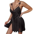 thumbnail image 2 of Nexjvus Nightgowns for Women Camisole Lace Dress Sleepshirts Nightdress Black Size L, 2 of 4