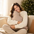 thumbnail image 5 of Clearance! Christmas Tree Shaped Throw Pillow Checkered Ruffle Edge Cushion Soft Plush Vintage Decorative Pillow for Sofa Couch Xmas Holiday Farmhouse Home Decor, 5 of 7