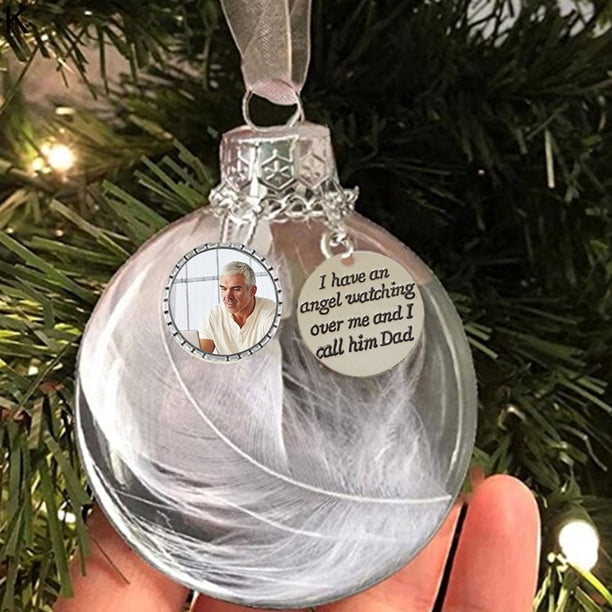 Fiudx Adorno Navideño de Ángel, Diseño Conmemorativo con Marco de Fotos, Elegante Decoración de Alas, Decoración Navideña Multiusos, Árbol para El Hogar y La Oficina, Recuerdo Emotivo, Colgante Indiv