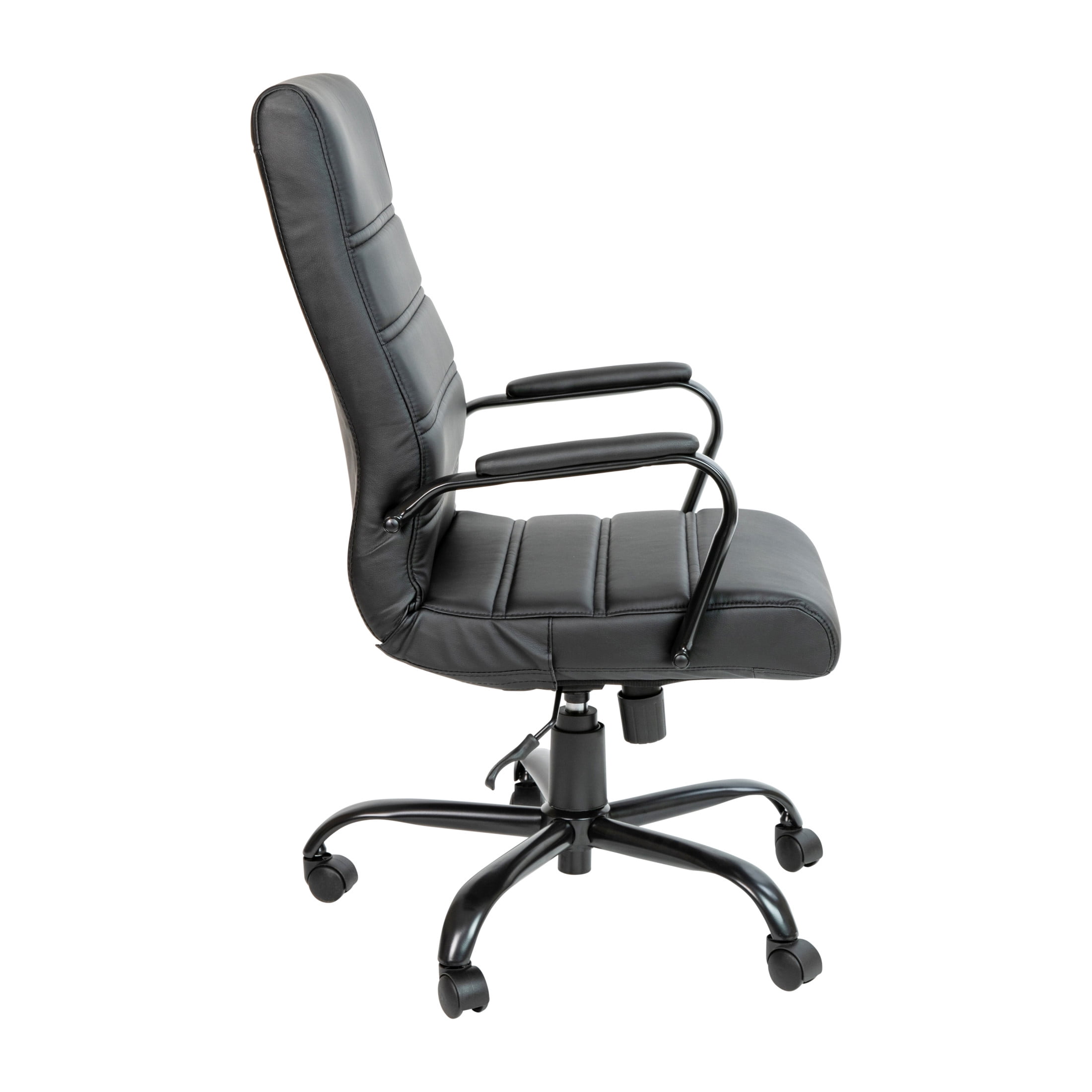 Flash Furniture Whitney High-Back Swivel LeatherSoft Desk Chair with Armrests, Black