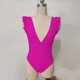 thumbnail image 4 of Traje de baño de una pieza para mujer, traje de baño informal de moda para mujer, traje de baño de color sólido con cuello en V para mujer, traje de baño de moda playera para mujer, trajes de baño de, 4 of 5