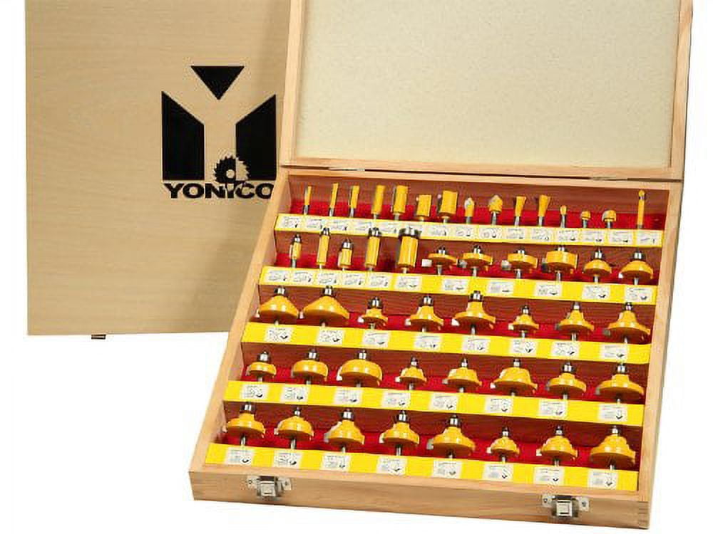 Yonico 50 Bits Professional Quality Router Bit Set C3 Carbide 1/4" Shank Yonico 17504