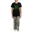 thumbnail image 4 of CafePress - Lucky 4 Leaf Clover Irish Women's Dark Pajamas - Women's Short Sleeve Print T-Shirt and Pants Dark Cotton Pajama Set, 4 of 7