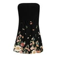 thumbnail image 4 of bbyeadc Woman Dress clearance Women's Bohemian Style Strapless Elastic Band Dress Dresses Sleeveless Floral Print Dress, Blue 2XL, 4 of 5