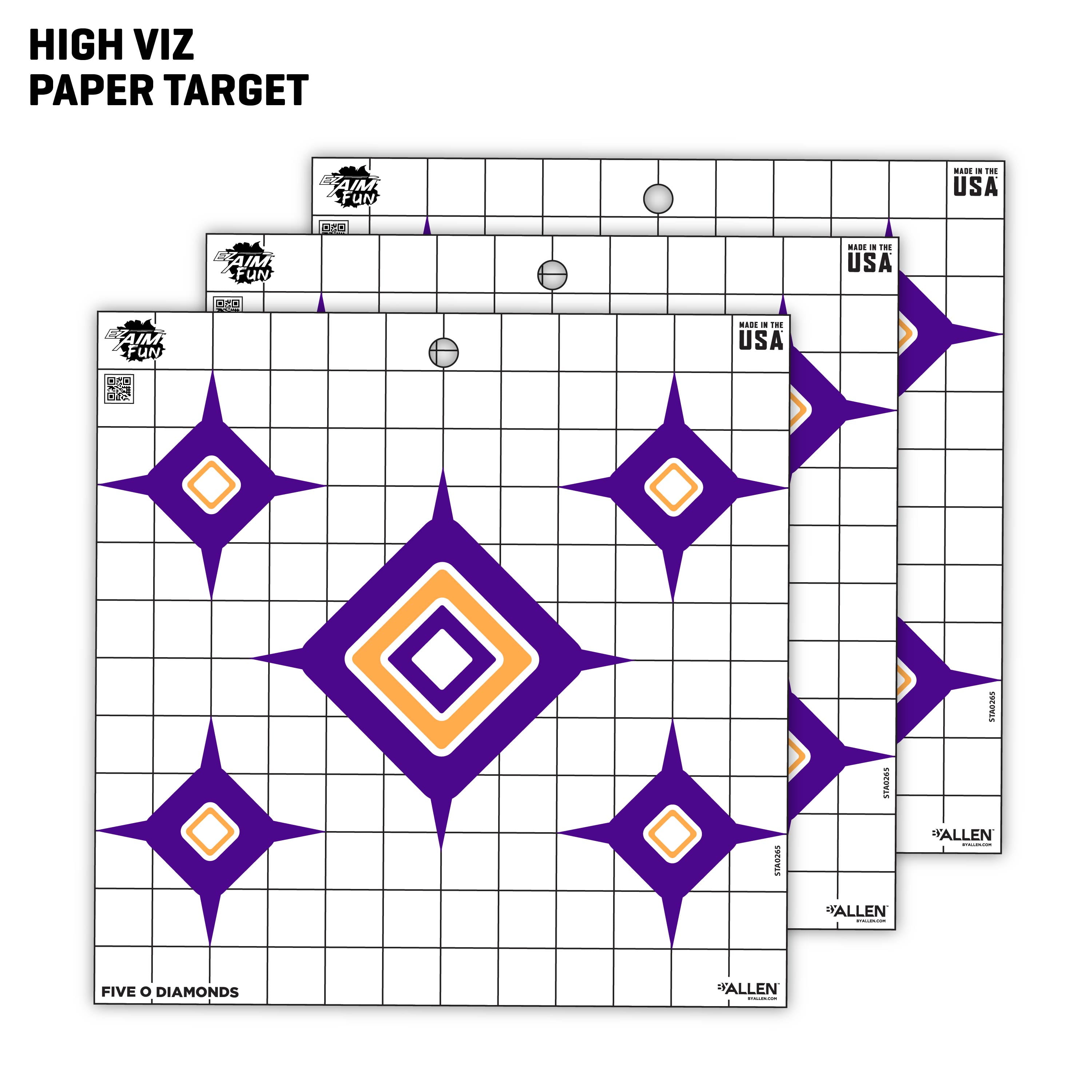Ez Aim Fun Paper Shooting Targets, Dialing In More Fun, 12 In Square, 9-Pack, Multi-Color