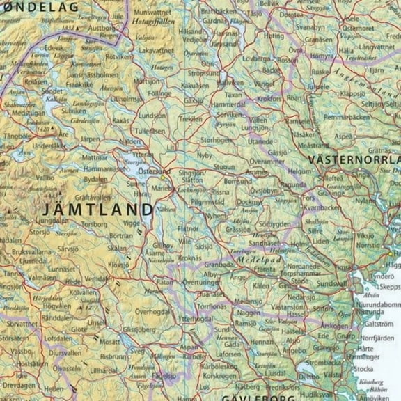 Norway - 24" x 36" Matte Plastic Wall Map