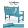 thumbnail image 5 of Stoog Outdoor Bench, 2-Person Park Garden Bench with Armrest, Loveseat Porch Chair with 800 lbs Capacity, HIPS All-Weather for Patio Porch Backyard, Blue, 5 of 7