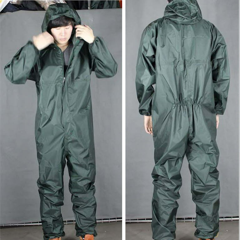 Conjoined Raincoat Coverall Hat Oil-Resistant Work Safety Cycling  Waterproof 