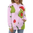thumbnail image 4 of Cute Frogs And Mushrooms Pattern Men's Women Vintage 3D Hooded Sweatshirt - All-Season Loose Fit Streetwear, 4 of 6