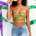 thumbnail image 5 of EaskTriop Sequin Strapless Tube Top for Women, Sparkly Bandeau Bra Cropped Tank Top Shiny Glitter Party Clubwear Comfortable Bralette, 5 of 6