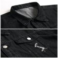 thumbnail image 2 of LZLER Veste en Jean Décontractée pour Hommes, Veste en Denim de Sport Déchirée, 2 of 4
