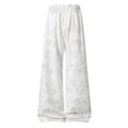 thumbnail image 4 of Kaemgyyd Big and Tall Men's Baggy Wide Leg Sweatpants Side Striped Pants with Drawstring Waist Trousers Streetwear Travel Clothes（White,X-Large）, 4 of 7