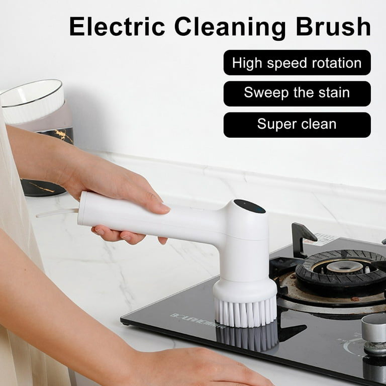 Electric Spin Scrubber Rechargeable Cordless Electric Cleaning Brush  Waterproof Power Scrub Brush with 1500mAh Battery and 5