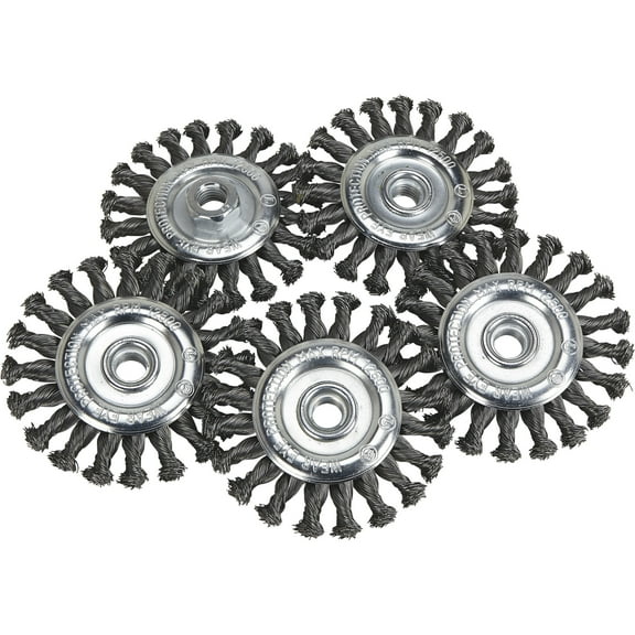 Klutch 4.5in. Twisted Knot Wire Wheels, 5-Pk.