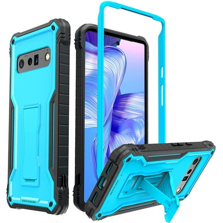 ExoGuard For Google Pixel 6 Pro Case, Rubber Shockproof Full-Body Phone Case with Kickstand (Blue)