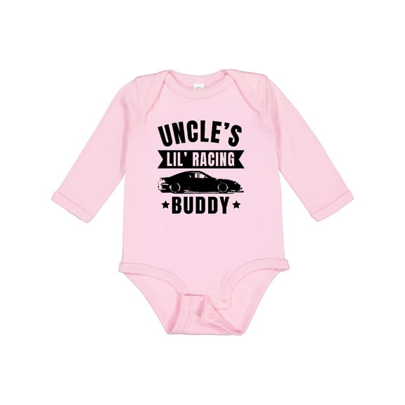 Inktastic Uncles Lil Racing Buddy Boys or Girls Long Sleeve Baby Bodysuit