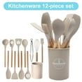 thumbnail image 4 of Yucurem 12Pcs Kitchen Utensil Set Silicone Heat-resistant Cookware for Kitchen Kitchen Essentials (Khaki), 4 of 10