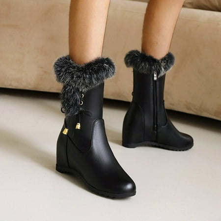 

Gubotare Womens Ankle Boots Women Booties Low Kitten Heel Ankle Boots Pointed Toe Short Boots Dress Shoes Black 7.5
