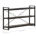 thumbnail image 4 of vidaXL 3-Tier Bookcase Black 140x30x80 cm Solid Mango Wood, 4 of 5