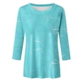 thumbnail image 4 of CONZONE Women's Summer T-Shirts 3/4 Sleeve T Shirts for Women Casual Crew Neck Graphic Lightweight Tees Soft Cozy Dailywear, 4 of 4