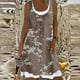 thumbnail image 1 of ICHUANYI ClearanceWomen Fashion Casual Floral Printing Loose Fake Two-Piece Dress(Brown, XL) ICHUANYI WER20232080503873, 1 of 6