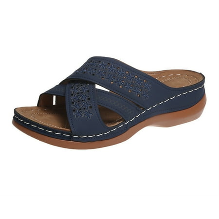 

Women s Summer Platform Sandals Vintage Hollow Flower Patterns Slide Shoes